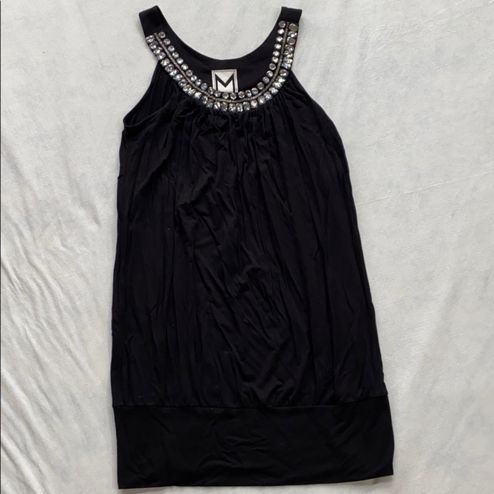 Black stretchy soft gem dress MEDIUM
